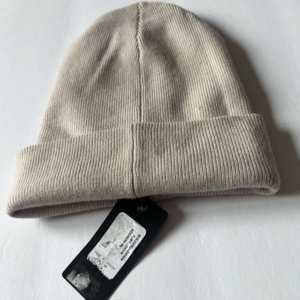 RAG AND BONE MERINO WOOL ADDISON RIB KNIT BEANIE IN TURTLEDOVE OS UNISEX NWT - Picture 4 of 15